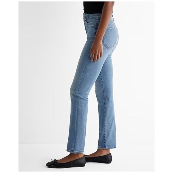 NWT Express High Waisted Light Wash '90s Slim Jeans Hyper Stretch 07202275 - Picture 2 of 10